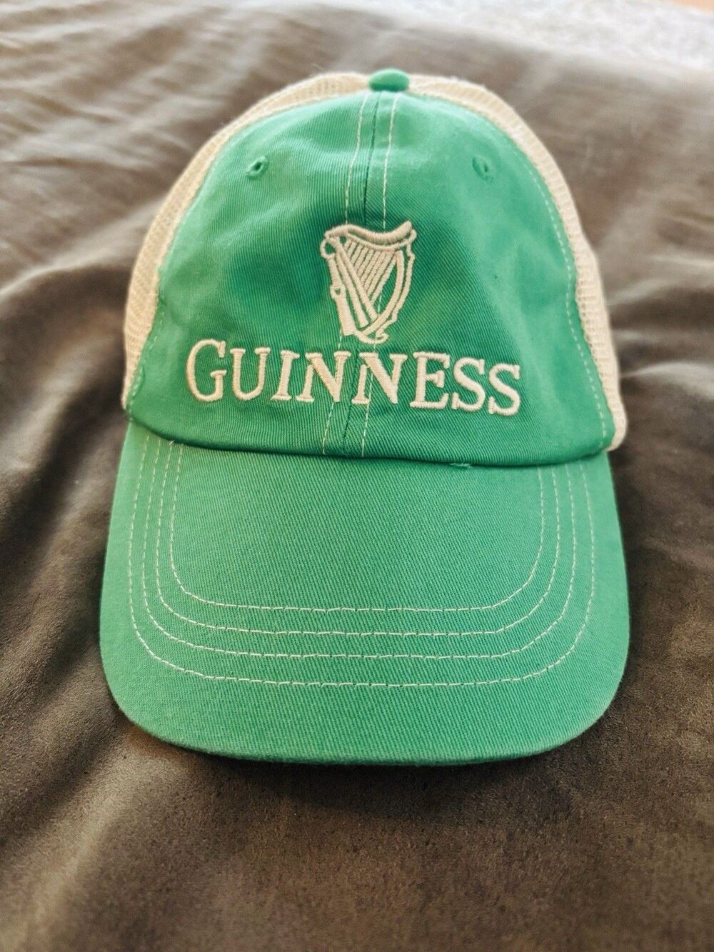 Guinness Hat Cap Snap Back Adjustable Green Mesh Trucker Irish Pub Beer Mens